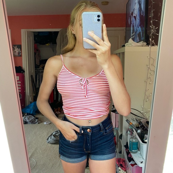 PacSun Tops - pacsun red white striped top!